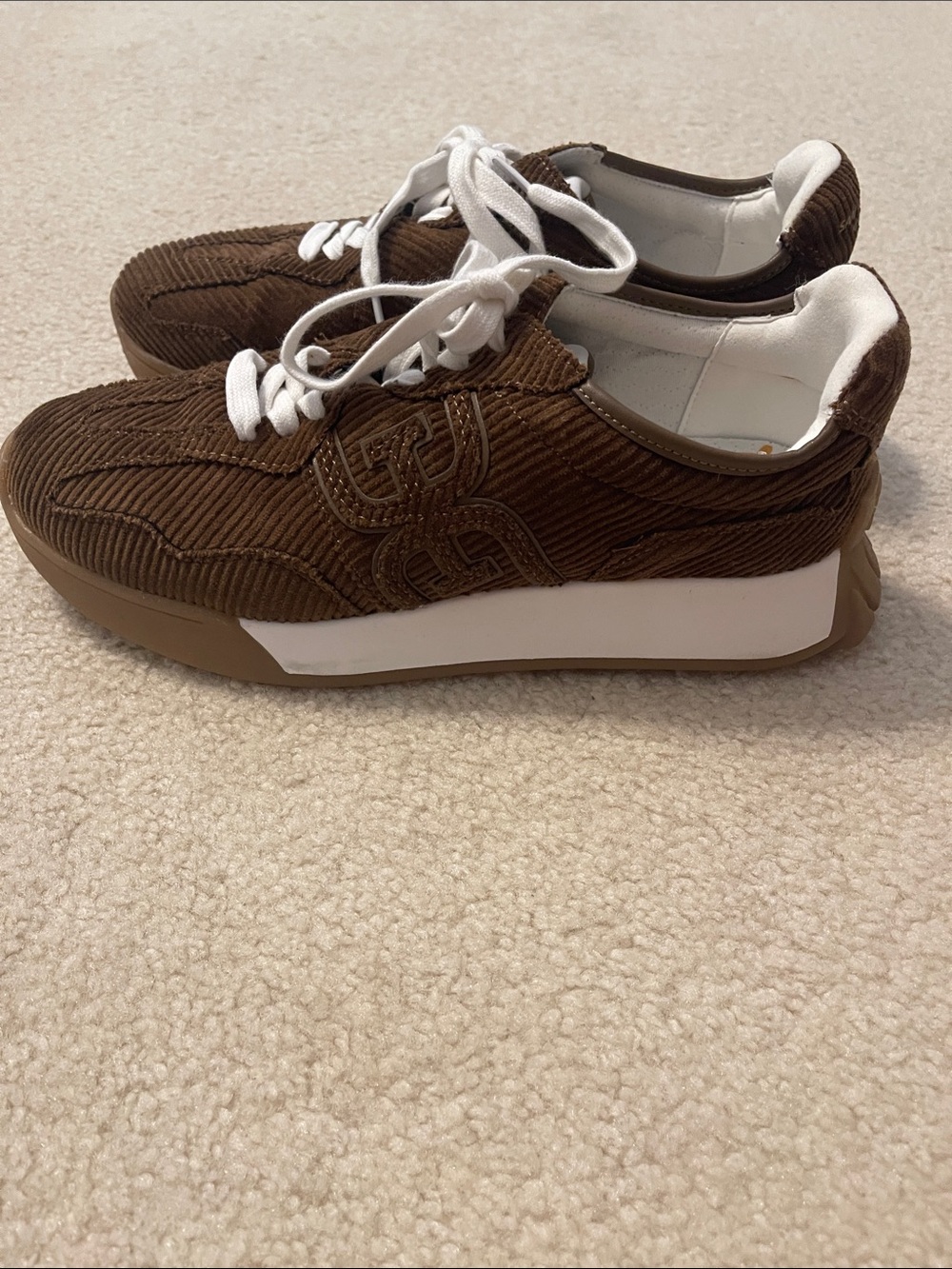 NEW Sam Edelman Langley Brown Corduroy Sneakers SIZE 8 - Picture 8 of 9